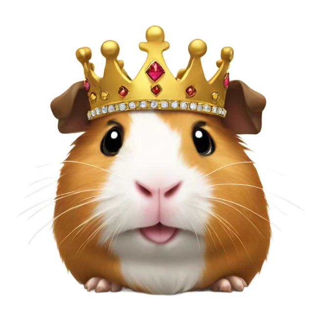 Guinea pig wearing a crown sticker
