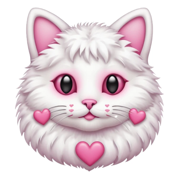cat emoji made of hearts and circles sticker
