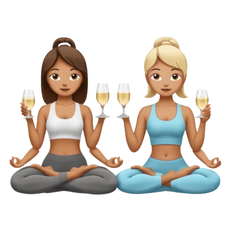 two girl yoga and prosecco  sticker