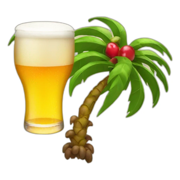 ua palm with beer fruits sticker