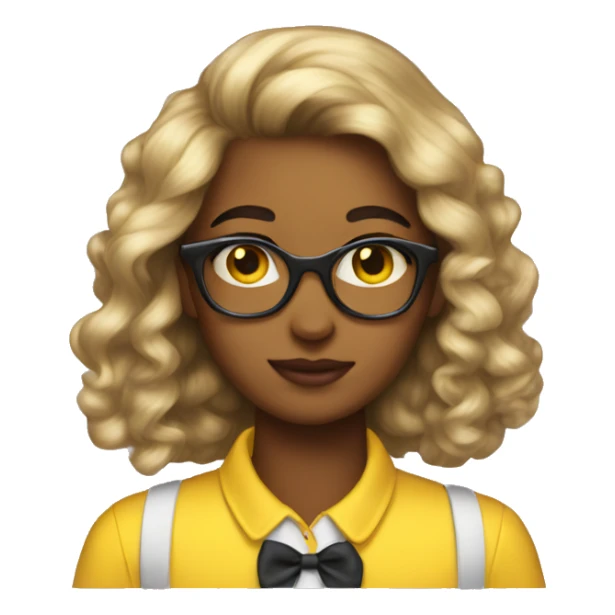 Preppy baddie oh yellow emoji sticker