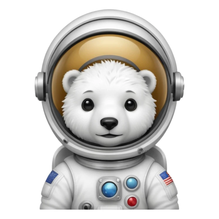 baby polar bear in astronaut helmet sticker