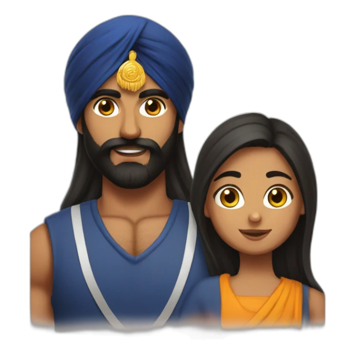 Muscular sikh guy with a sikh girl sticker