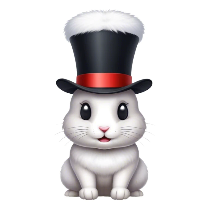 a rabbit hoping out of a top hat sticker