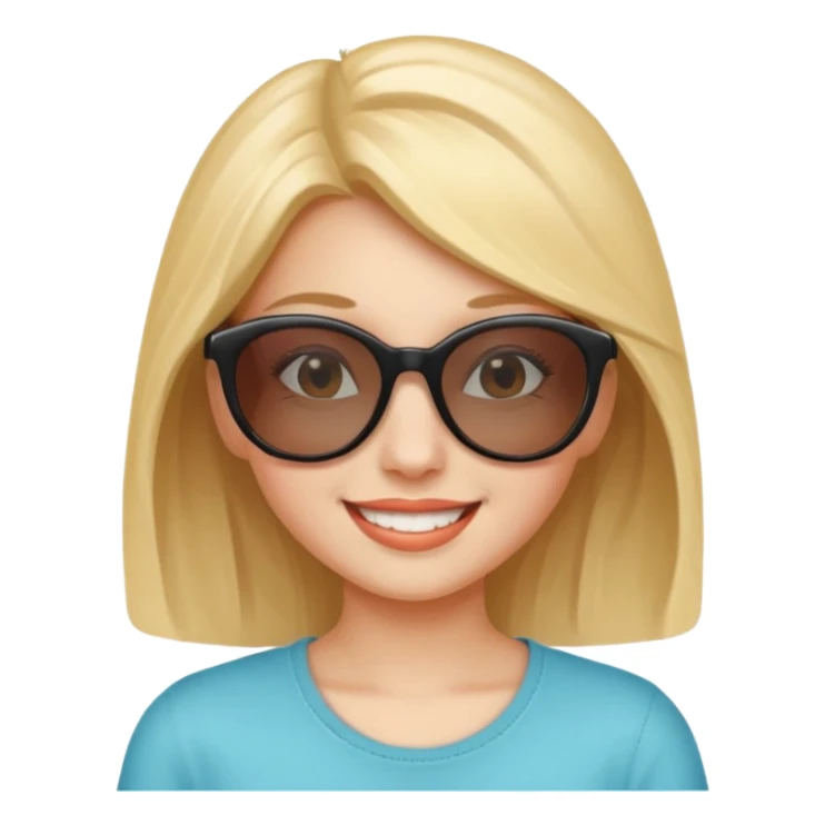 girl with sunglasses not on eyes , sunglasses over head sticker