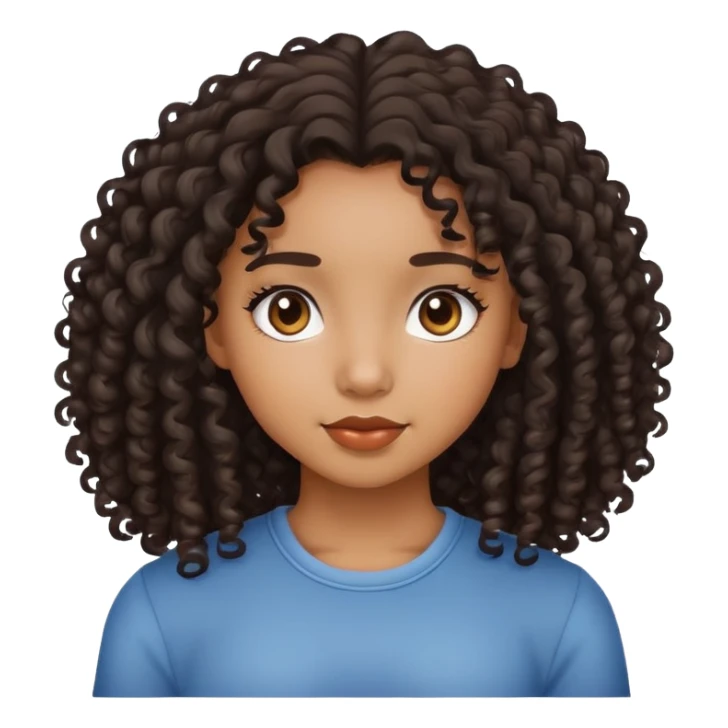 Black mixed with Filipino curly hair cute sticker