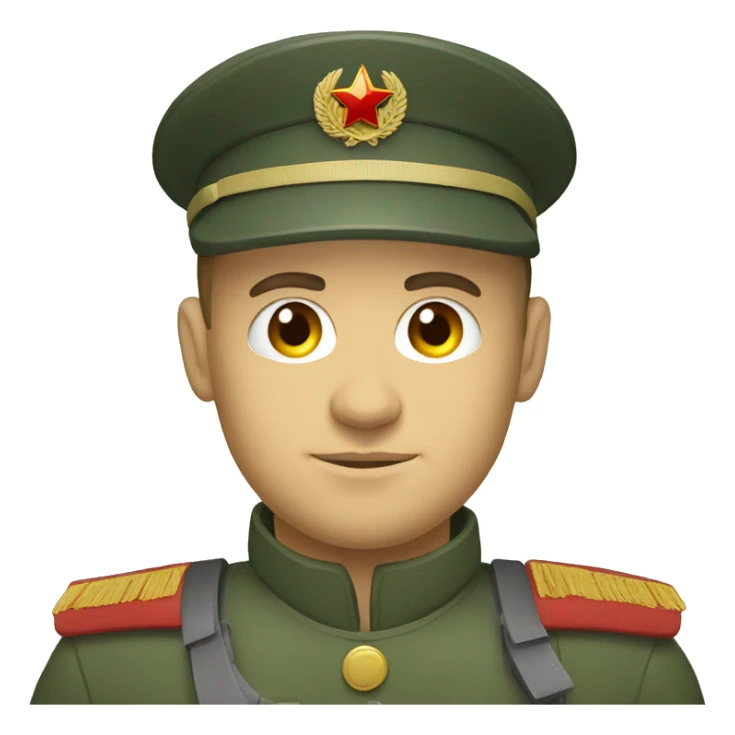 ussr soldier serious with military helmet sticker