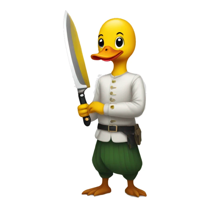 duck holding knife with no hair sticker