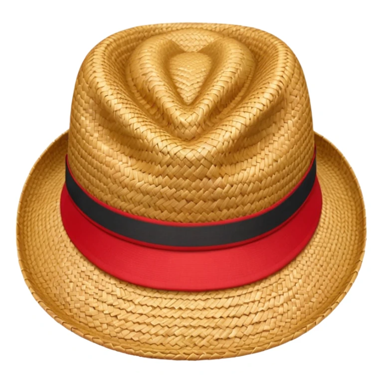 Chapeau de paille avec bande rouge sticker