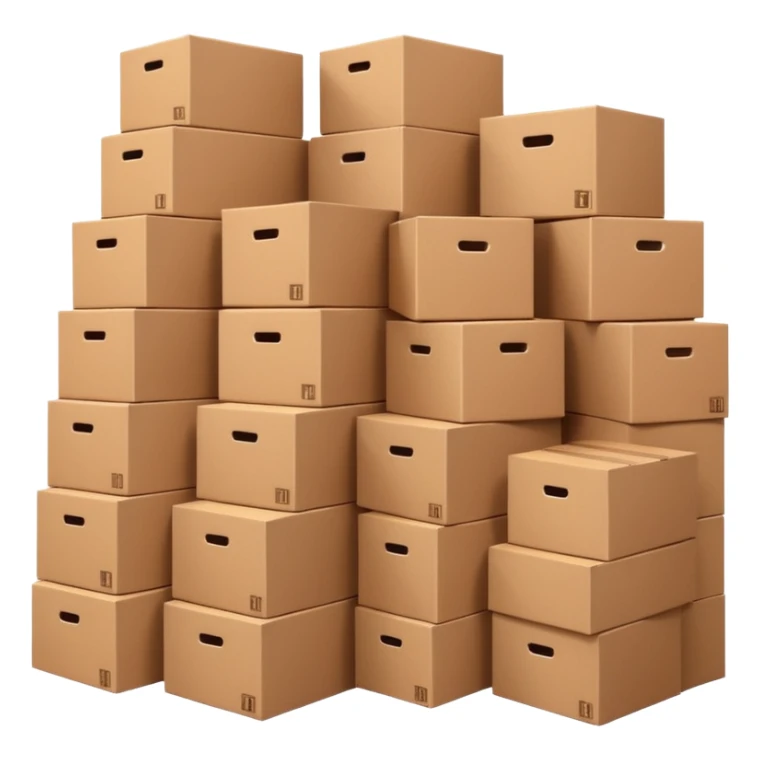 gigantic pile of cardboard boxes, 100 of them  sticker