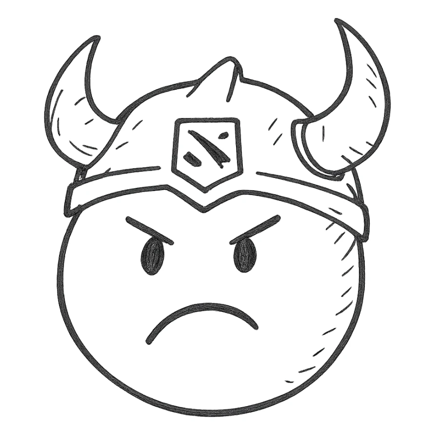 emoji inspired by Dota 2, hand-drawn outlined icon, fantasy details sticker