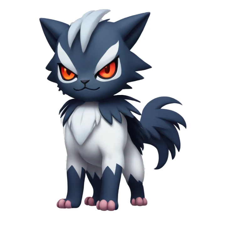 Edgy Cool Kawaii Litten-Absol-Pokémon Full Body sticker
