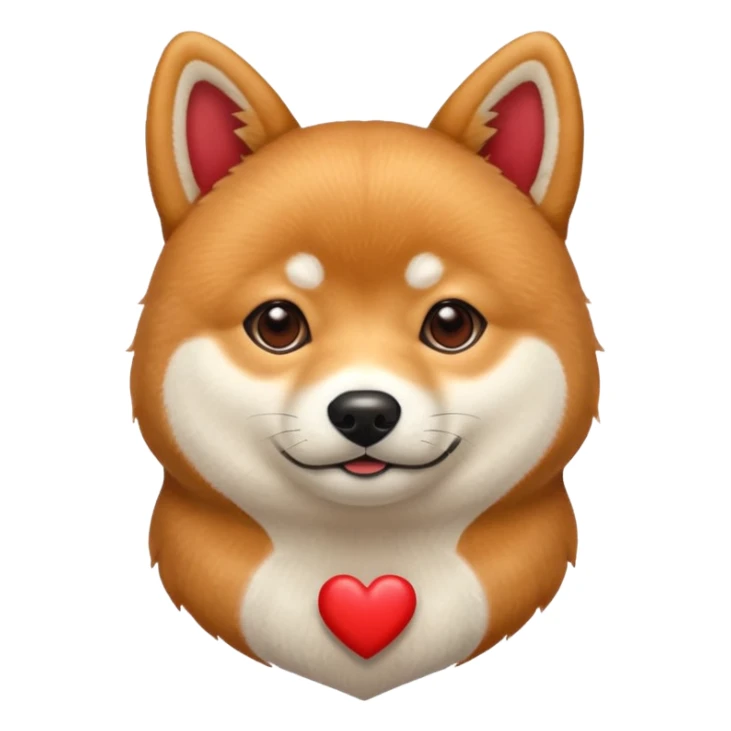 Shiba Jasper red heart sticker