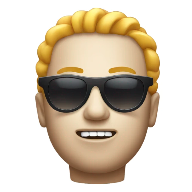 zipper-mouth face with sunglasses sticker