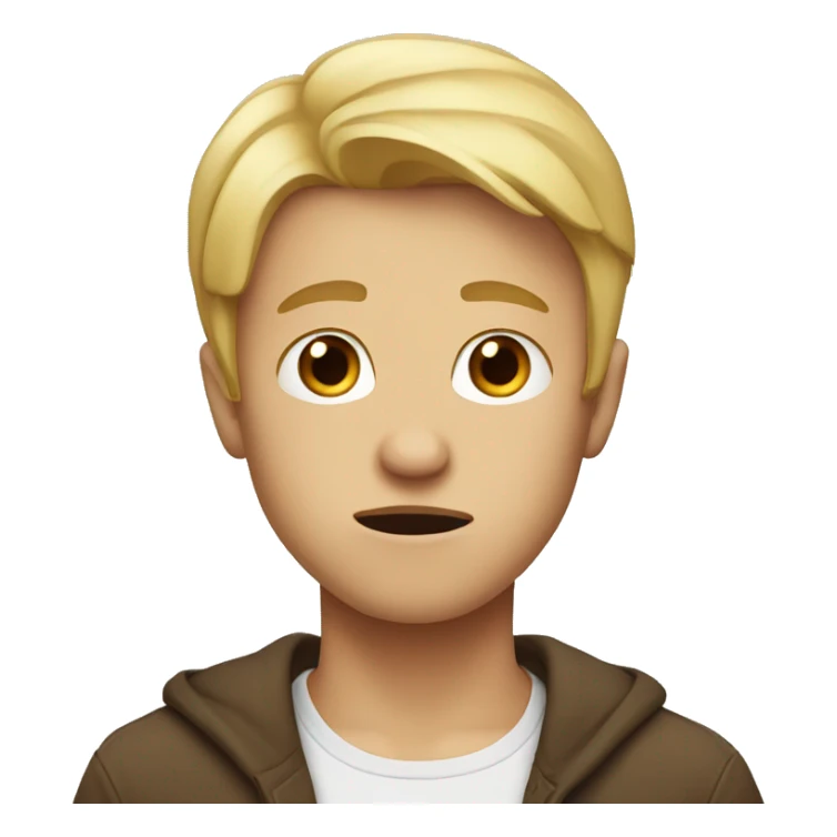 Confused blonde brother with brown eyes  sticker