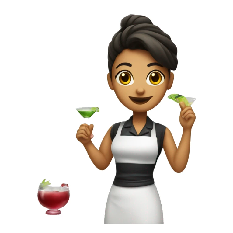 girl barman shaking a cocktail sticker