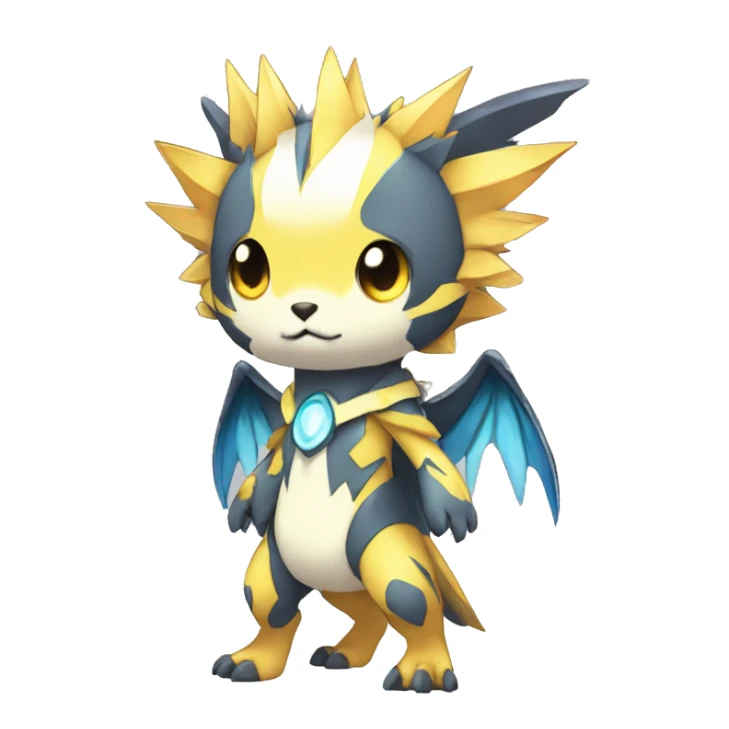 cute cool edgy sharp ethereal magical Digimon-Fakemon-animal full body sticker
