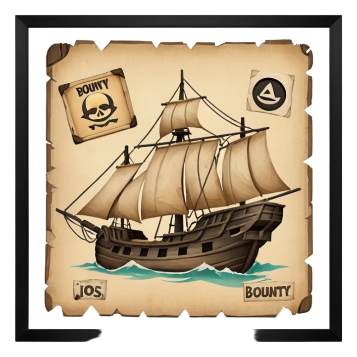 BOUNTIES bord where all BOUNTIES we see sticker