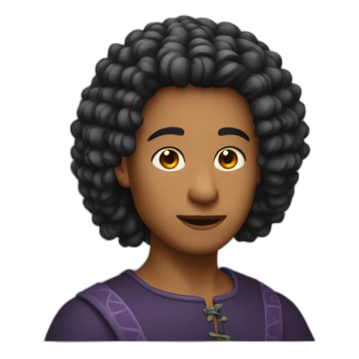 sorcière cheveux noir court sticker