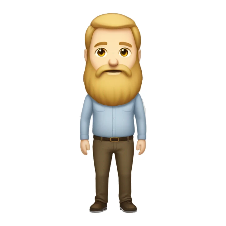 Caucasian male with long, golden hair, big beard, and obese. sticker