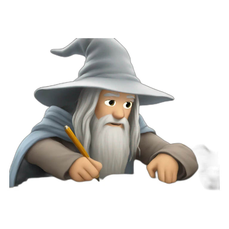 gandalf writing a story sticker