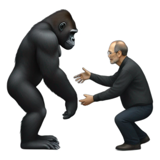 Gorilla meeting Steve Jobs sticker