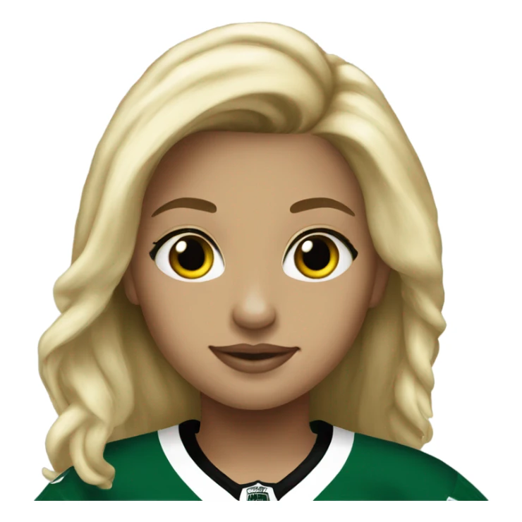 Blonde girl wearing Dallas Stars jersey sticker