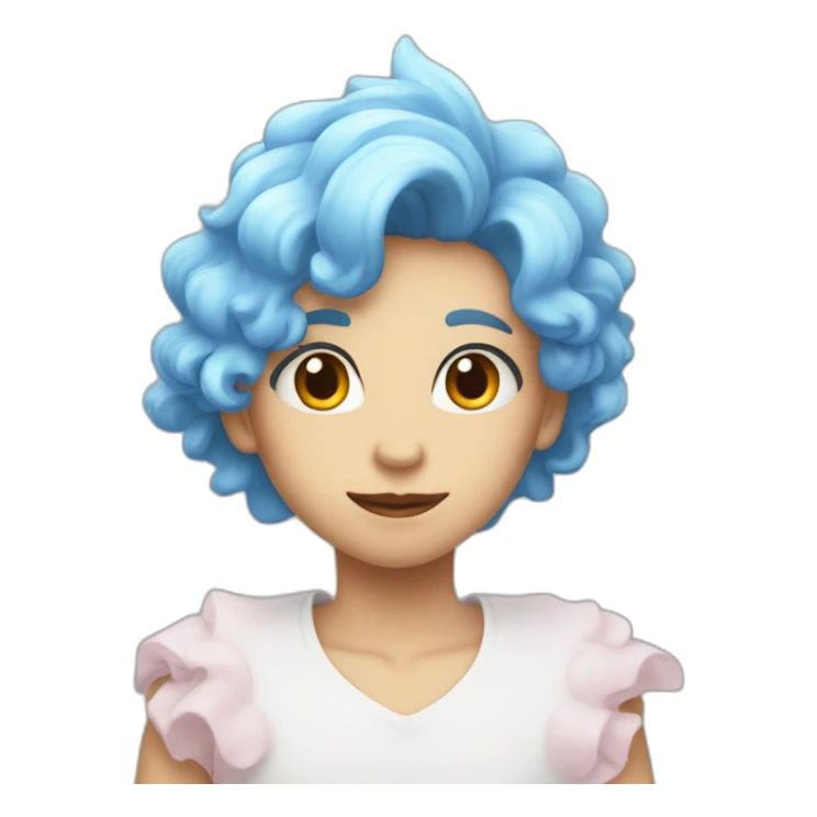 coeur bleu pastel flamme sticker