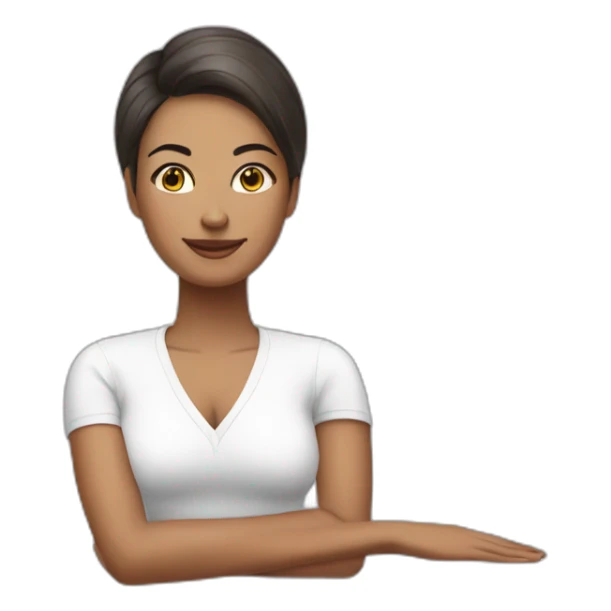 Woman bob white therapist massage table  sticker