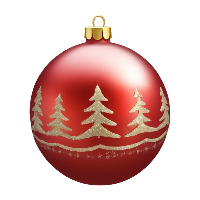 Real Red Christmas bauble sticker