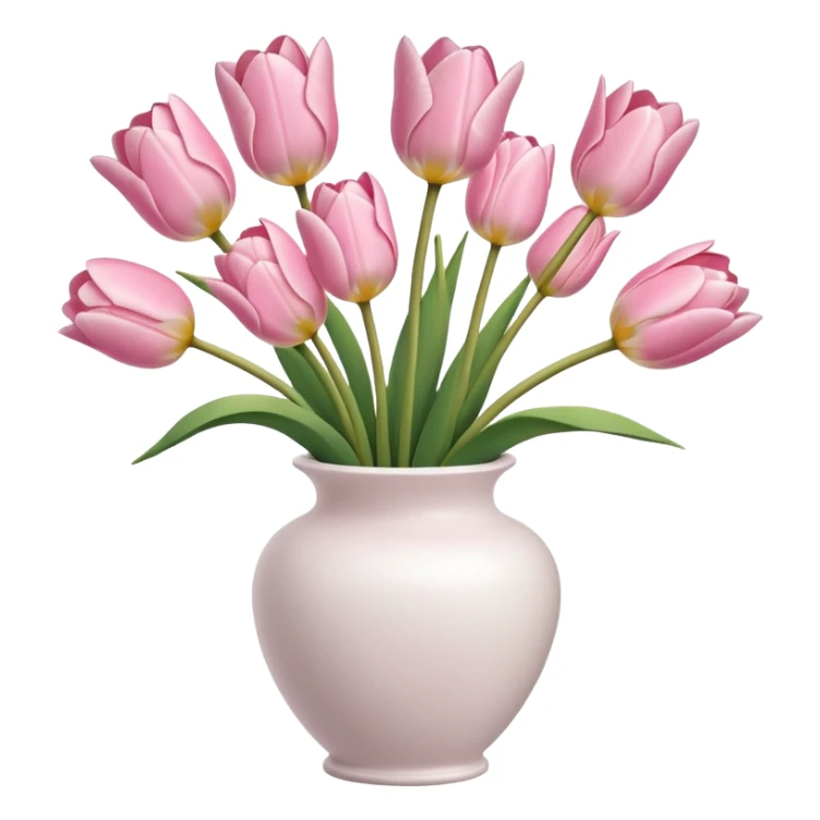Light pink tulips in white vase sticker