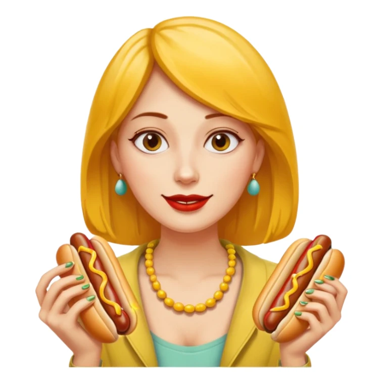 Female earing 3 hotdogs sticker