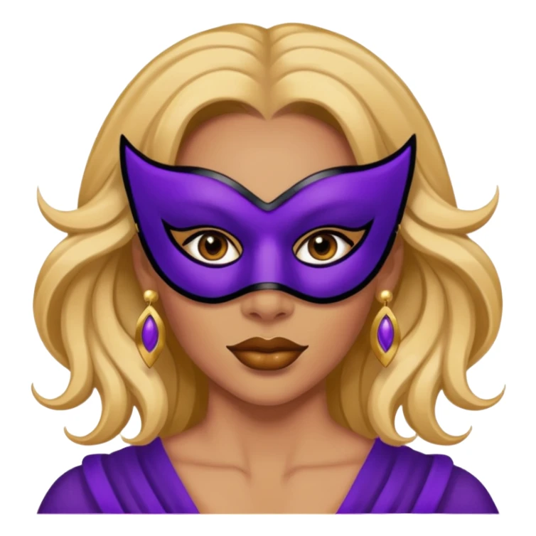 mask wearing woman robber purple with big earrings sticker