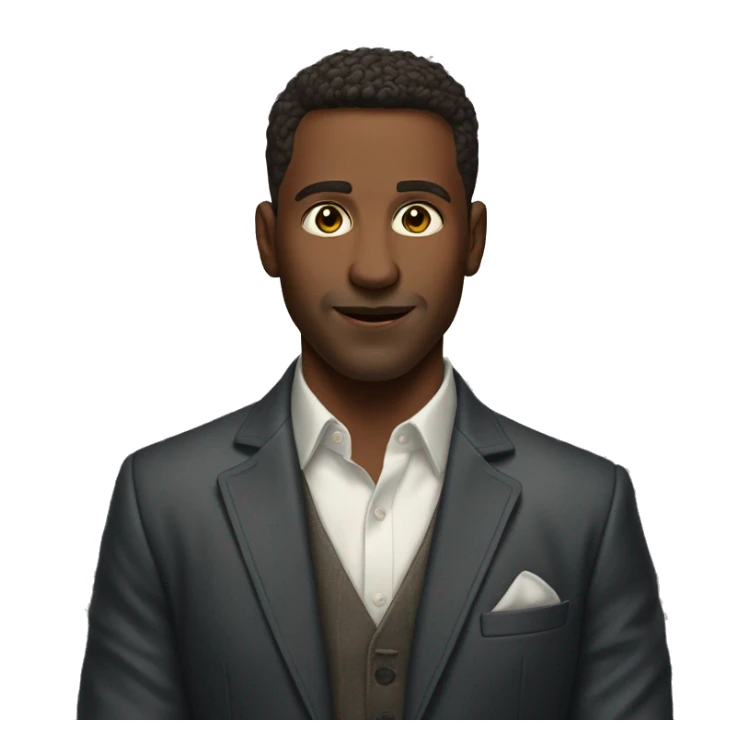 captivating male portrait in jacket with other haircut sticker