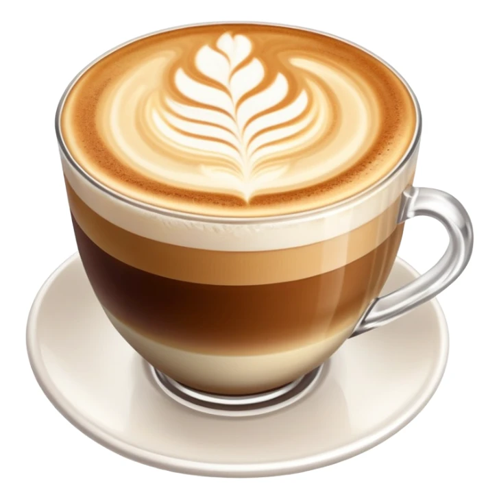 expensive artisanal latte in a cafe from upward view perspective, latte art, fancy coffee drink sticker