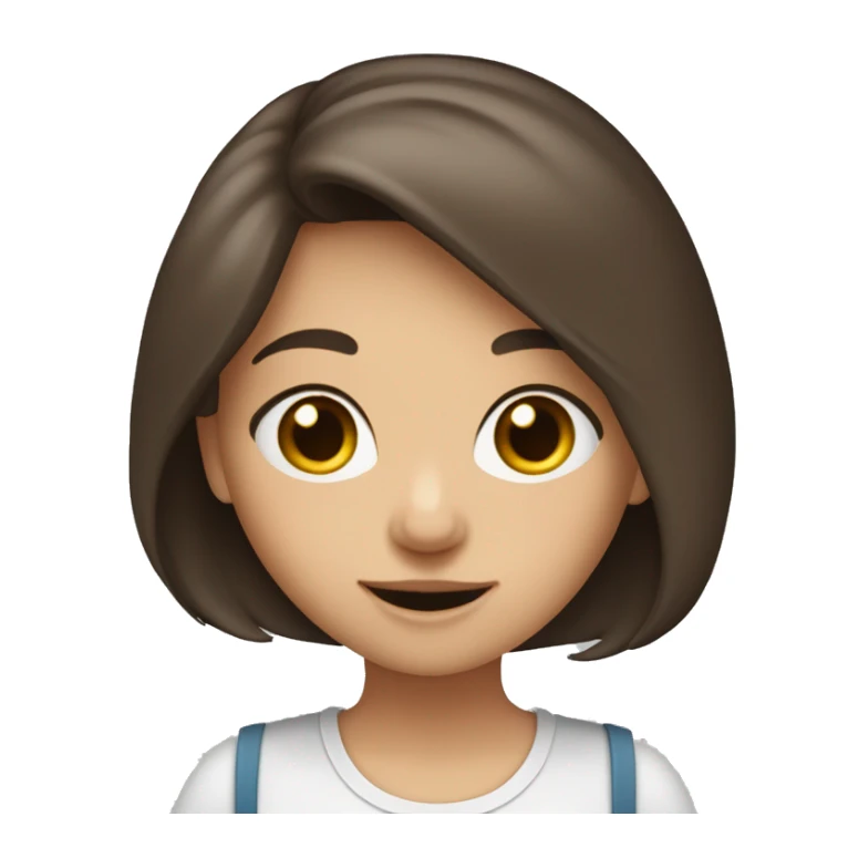 Blasses Mädchen mit langen dunkelbraunen glatte Haaren sticker