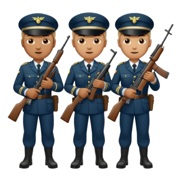 Thousand of gun men standing up sticker