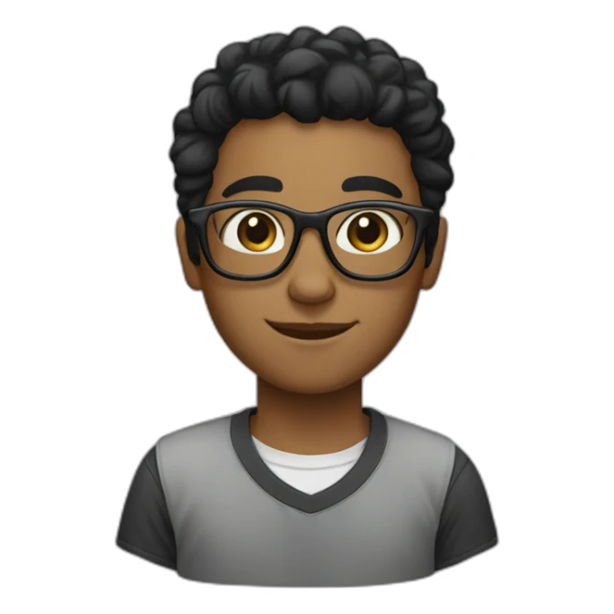 21 years black hair with specs student  sticker