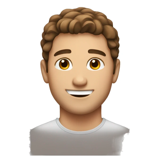 Handsome man with Brown hair with cute smile sticker