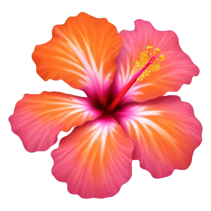 Pink and orange hibiscus flower sticker