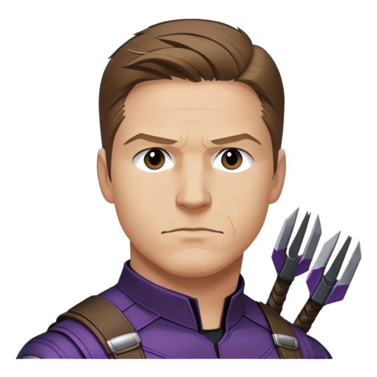 hawkeye clint barton portrait marvel, brown hair from captain america: civil war sticker
