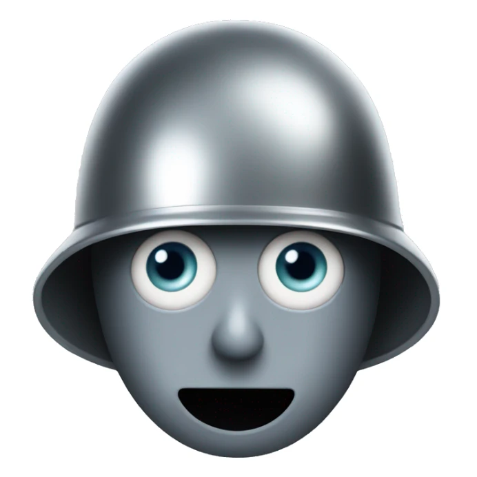 A steel helmet with eyes  sticker
