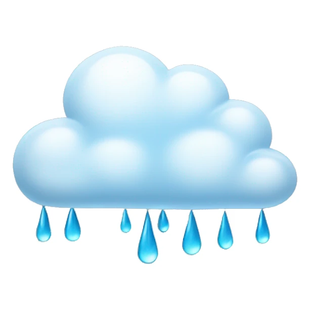 a cloud with a lot of rain, more rain drops sticker