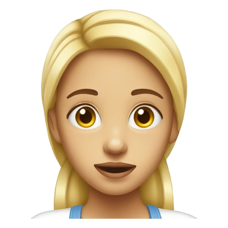 Girl looking up with mayonnaise spilled on her face sticker