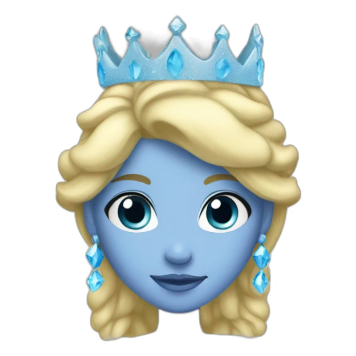 blue princess blonde hair ice crown sticker