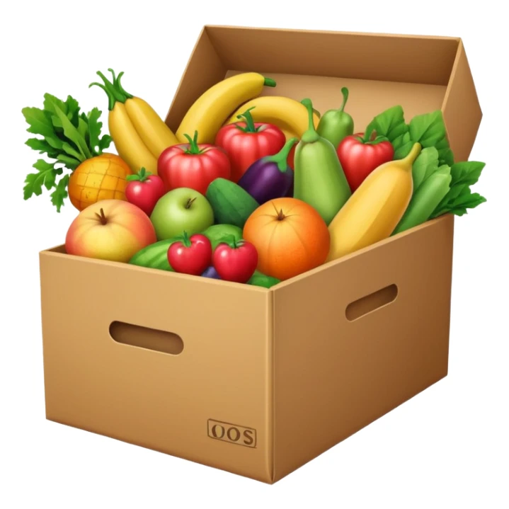 A box of groceries from the store sticker