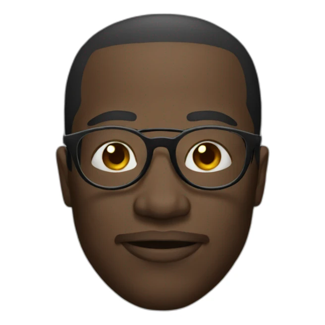 African man in round glasses sticker