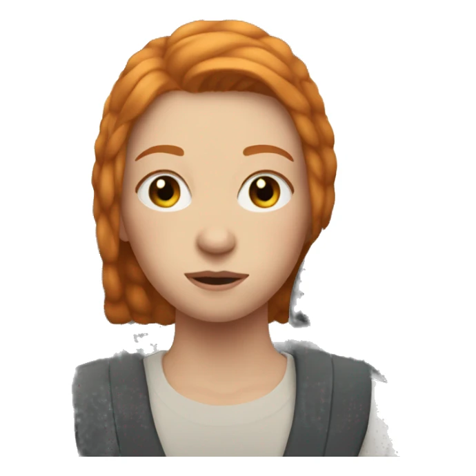 Aesthetic Ginger girl straight thick hair in a car sticker