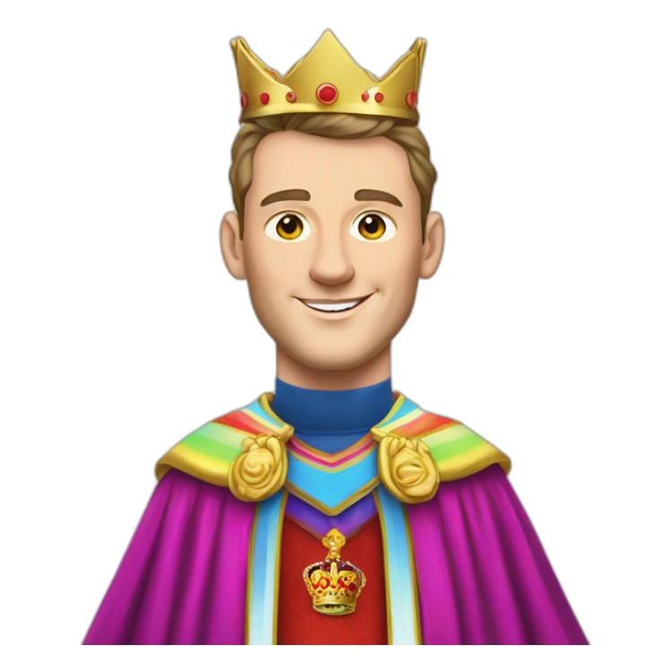 Jonathan Toews as a rainbow king with a royal robe on sticker