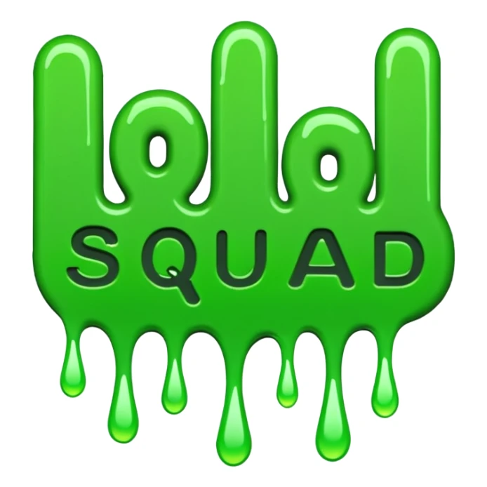 Words that say "Squad Wipe" in drippy letters  sticker
